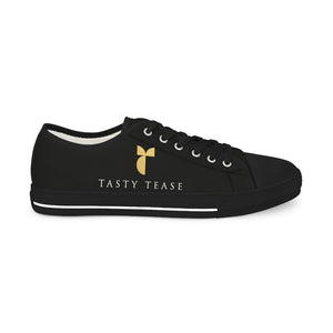 Tasty Tease Men's Low Top Sneakers (Black on Black)