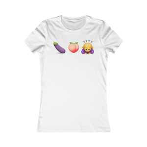 Emoji Tease Eggplant Peach Series Women's Tee